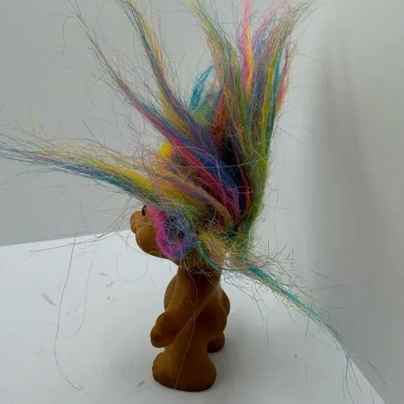 Vintage Rainbow-Hair Troll Doll — Retro Collectible Good Luck Toy - Picture 3 of 6